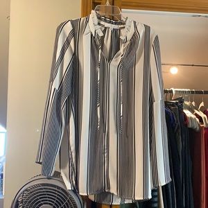 Black and white stripe blouse